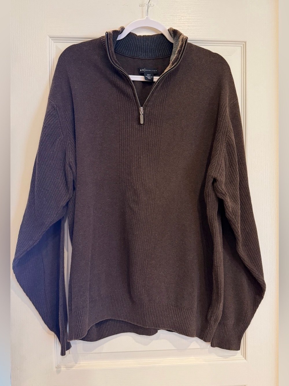Men's Half-Zip Sweater - Brown